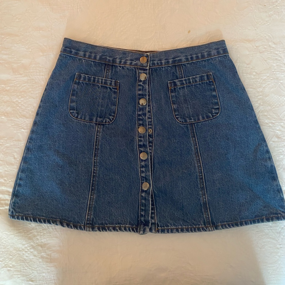 BDG Blue A-Line Mini Skirt Casual